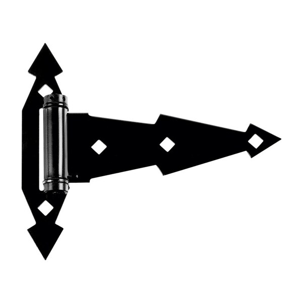 National Hardware National Hardware 7 in. L Black Ornamental Spring T Hinge 2 pk N165-472 - main